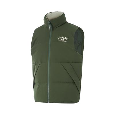 Li Ning Hot Pot Down Series Water-Resistant Letter Number Zipper Stand Collar Versatile Cold-Resistant Comfortable Breathable Winter Vest AMRU043-5