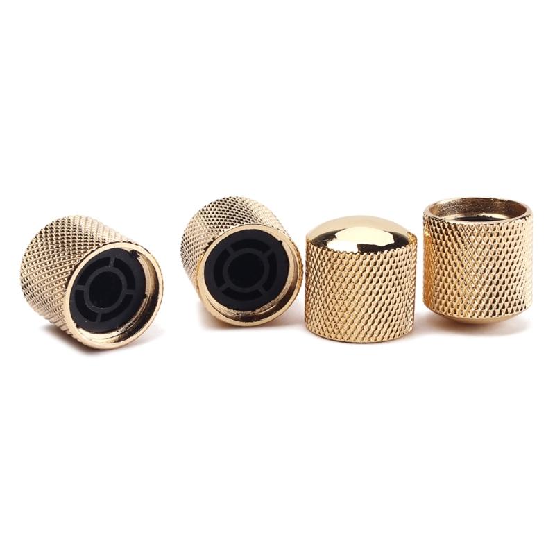 4Pcs Guitar Knobs Tops Hat Knobs Guitar Speed Control Knobs Metal Volume Tone Control Knobs Fits 6mm/0.24" Rotary Shaft