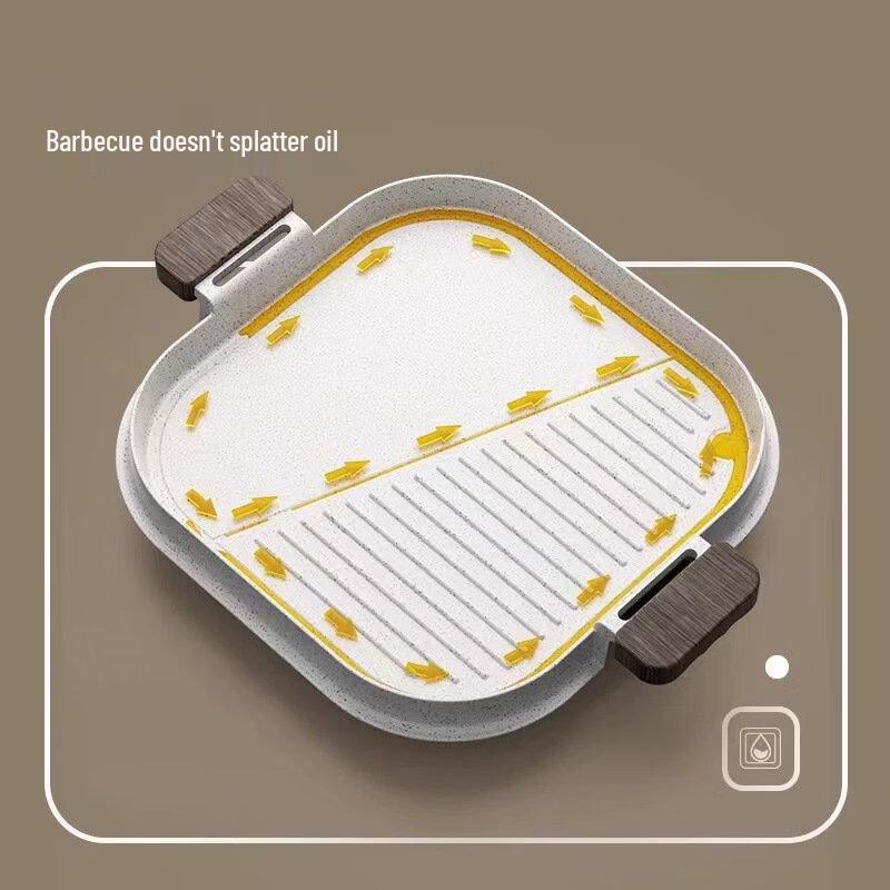 ZISIZ Outdoor Camping Non-Stick BBQ Griddle Pan