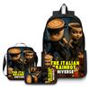Printed Backpack Wooden Stick Man Shanhaijing School Bag Pencil Case
