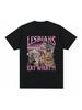 Lesben Essen Was Lustiges Katzenliebhaber Meme Humor T-Shirt Herren Damen Mode T-Shirt Baumwolle Lässig Übergroß Kurzarm T-Shirts