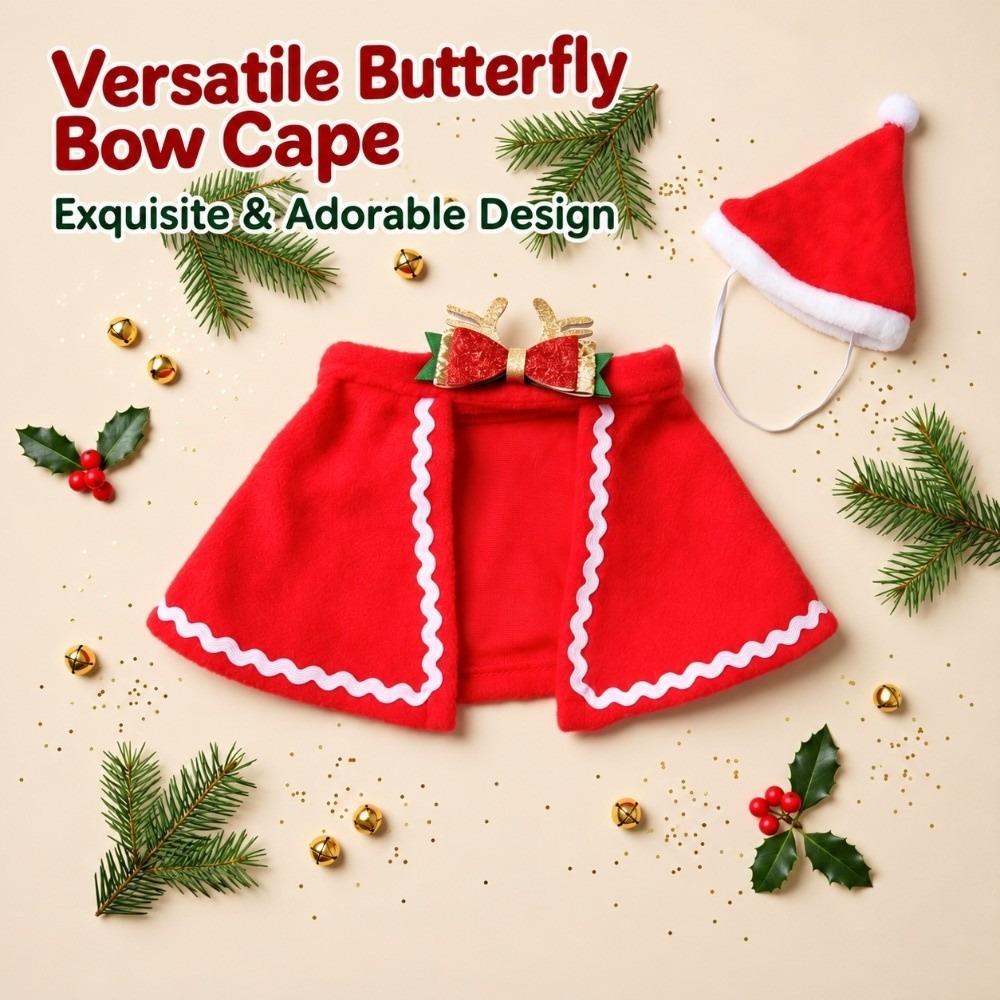 Lace Trim Pet Christmas Costume Soft Fabric Cat Xmas Clothes Home Holiday Decor