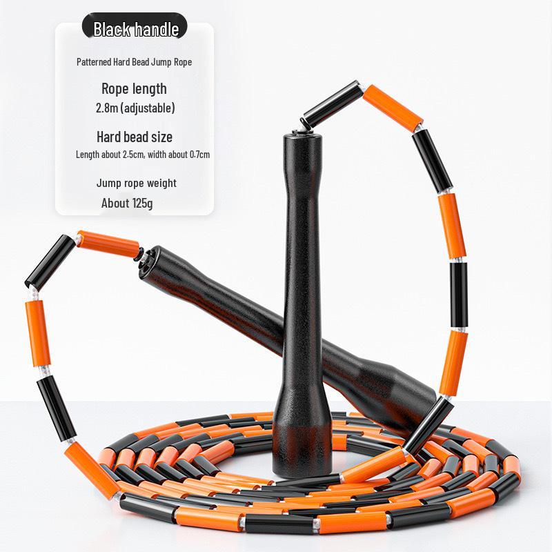 Bamboo Patterned PE Beads Jump Rope for Students & Adults - Sports Training & Competition
