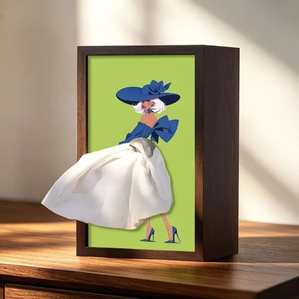 Cute Anime Goddess Tissue Box Drawing Paper Box Dancing Girl Living Room Bedroom Decoration Creative High-end Artwork
