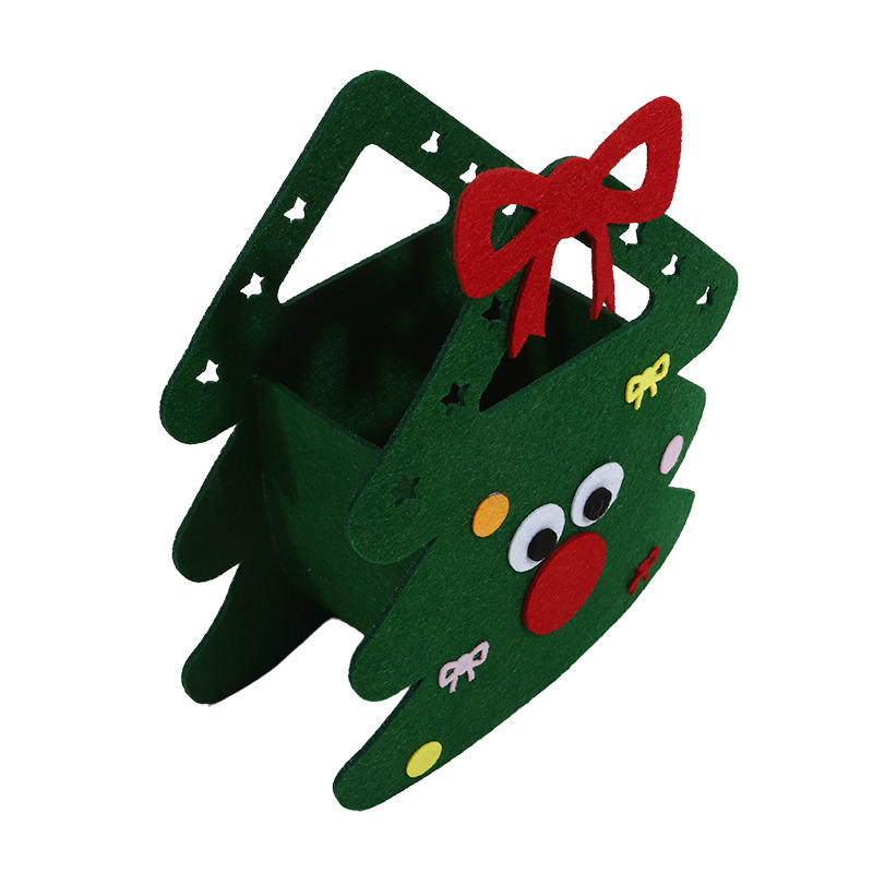 Cute Christmas Tree Treat Pouch Santa Claus Elk Gifts Bag Portable Decoration Felt Cloth Candy Handbag