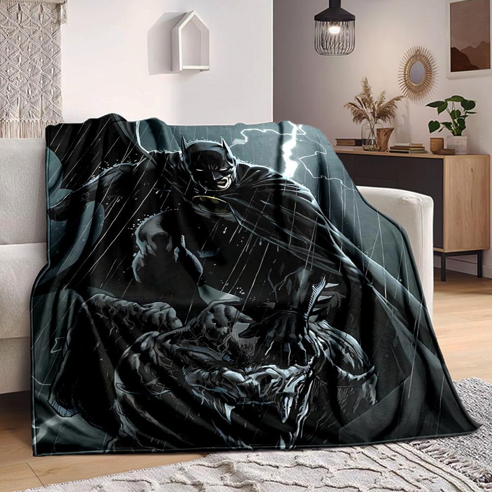 1pc batman Blanket Lightweight Flannel Throw For Sofa, Bed, Travel, Livingroom, Office, Couch, Chair, And Bed
