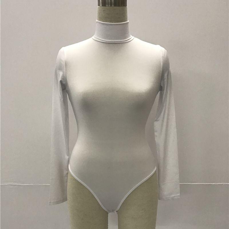 Winter Turtleneck Women Long Sleeve Basic Bodysuit Stretch Solids Tshirt Top