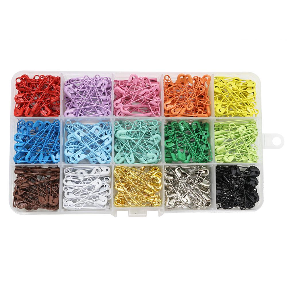 15-Color 450-Piece Safety Pin Set for Household Use