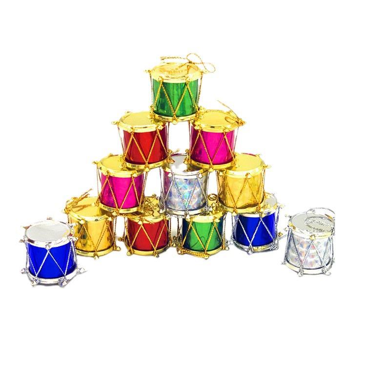 Laser Engraved Small Drum Christmas Tree Ornaments