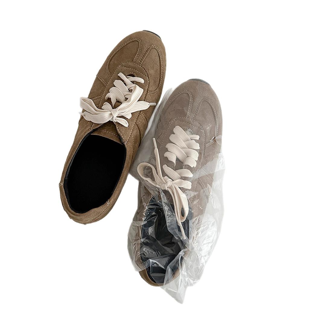 Sheepskin Version~ Korean Version of Lightweight Soft-soled Lace-up German Training Shoes Versatile Sports and Leisure Board Shoes Retro Round Head F