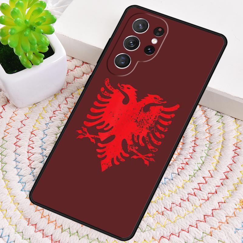 Albanian Flag Eagle soft Phone Case for Samsung Galaxy note 10 pro S26 Ultra S23 S24 FE S25 S21 S22 PLUS shockproof Cove
