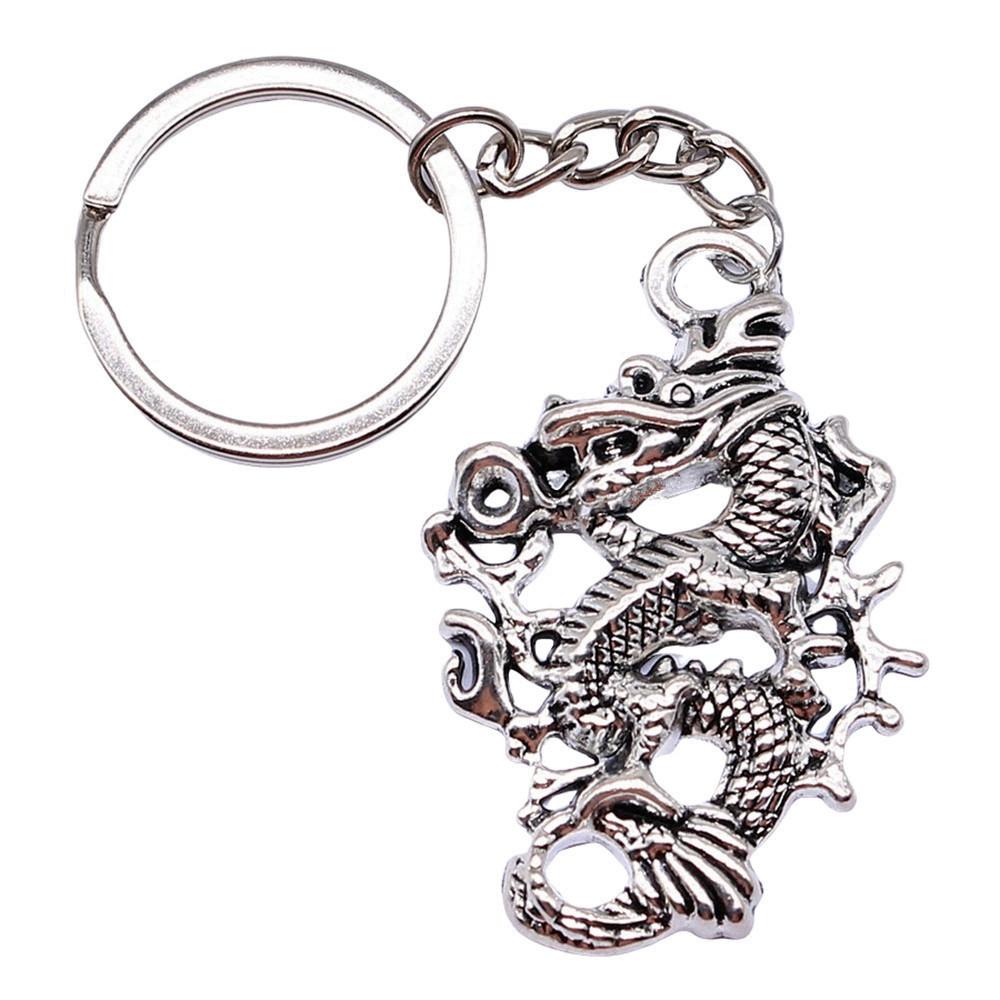 Medical Caduceus Charm Dragon Anime Keychain Hospital Souvenir 28mm Ring