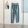 High Waist Plus Size Ripped Lace Patchwork Denim Harem Pants