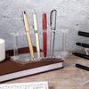 Tinlade 2 Pieces Plastic Pen Holder Stand Display Rack 6-Slot Pen Makeup Brush Rack Organizer Eyebrow Stand for School Office Home Store(Clear)