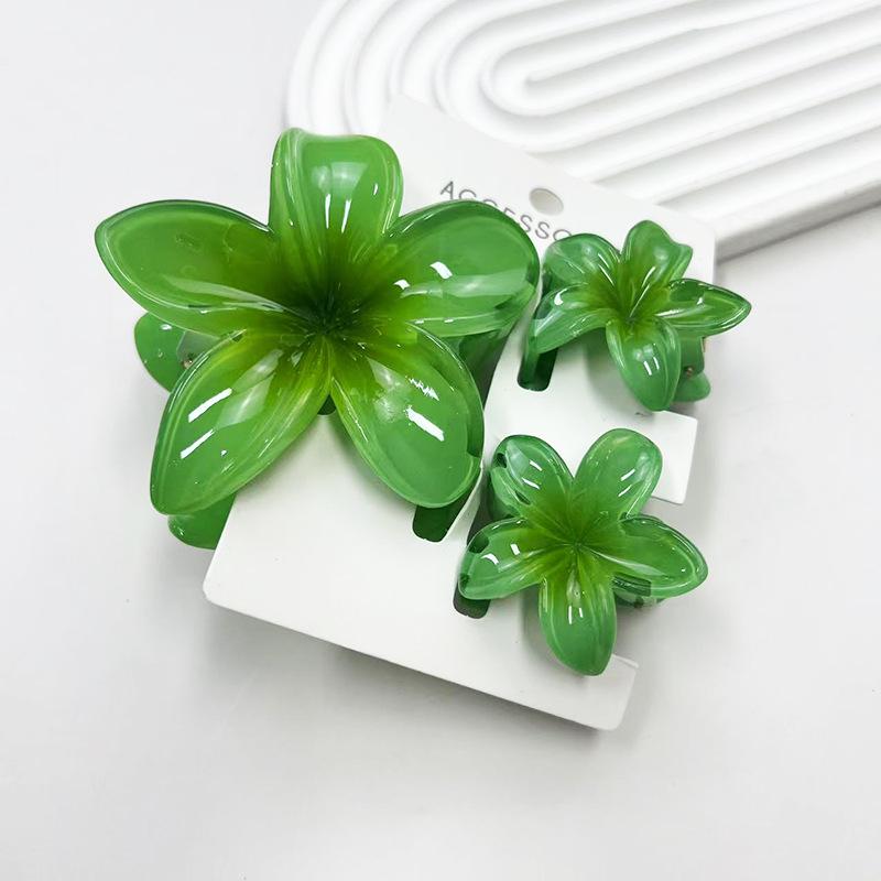 Sada skřipců do vlasů s frangipani: Květinové vlasové doplňky s imitací mramoru pro módní svátky
