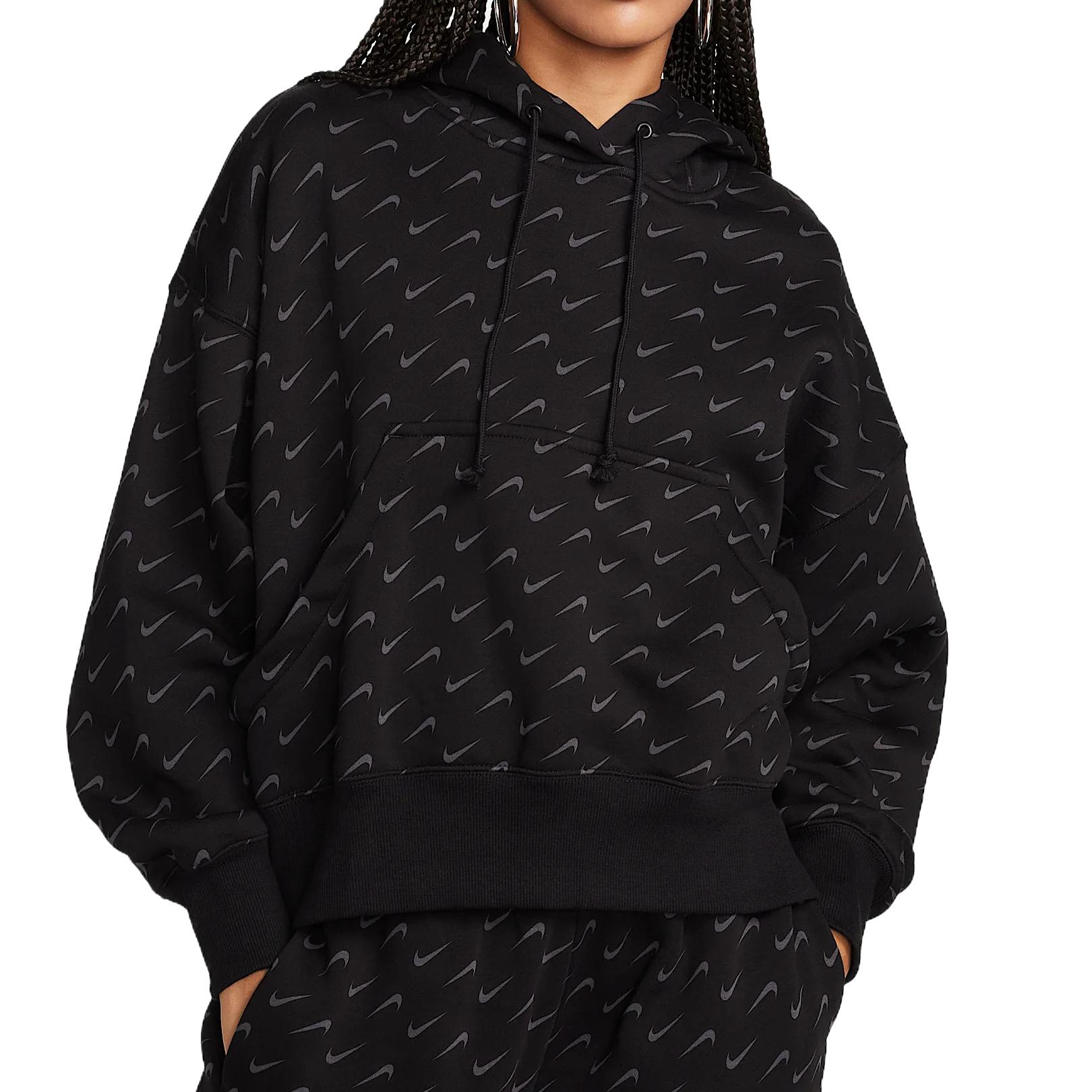 

Nike SS25 Sportswear Phoenix Comfortable Stylish Simple Solid Color Hoodie With Brand Logo Print Women hoodies Black FN3649-010 M