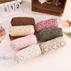 Retro floral portable pencil case, simple student stationery storage bag, school exam supplies storage,Creative gift for pal