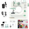 Electric Sewing Machine JUNHOTAI Compact Silent Motor 16 Stitch Patterns LED Light Green