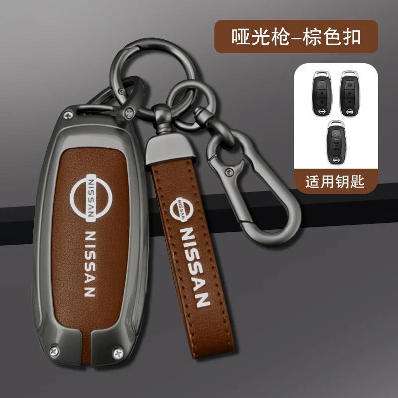 Jgtuh1 Zinc Alloy Leather Car Key Cover Case Nissan Qashqai Juke X-Trail Patrol Note Leaf Altima Maxima Murano Tiida Teana Rogue Sentra