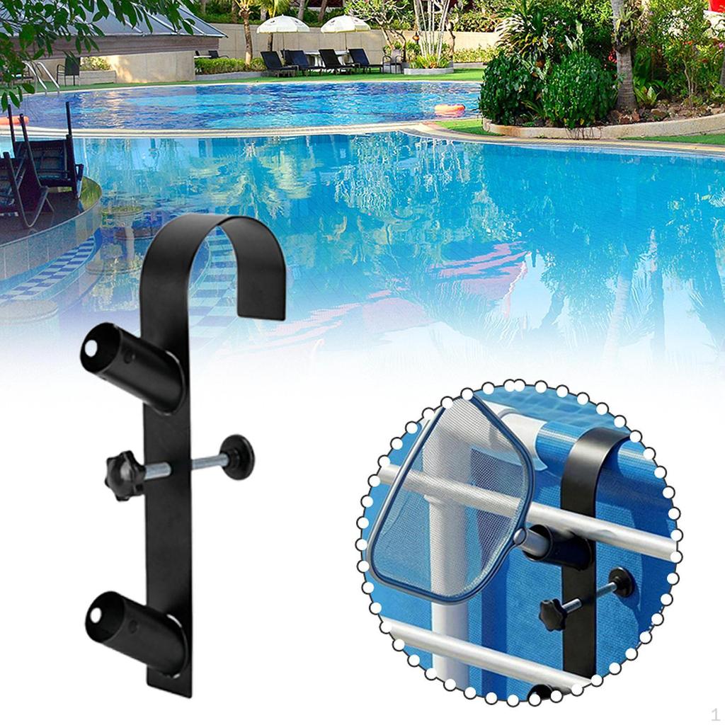Swimming Pool Pole Hanger Adjustable Multipurpose Easy Installation Tool Organizer Leaf Net