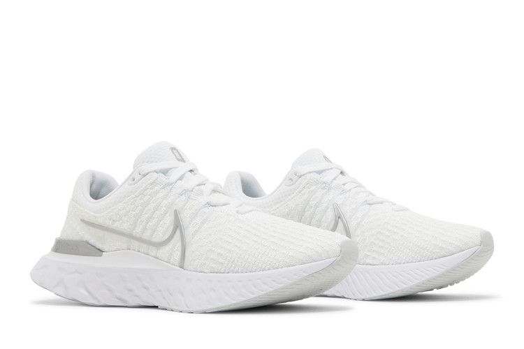 Nike Wmns React Infinity Run Flyknit 3 'White Metallic Silver'