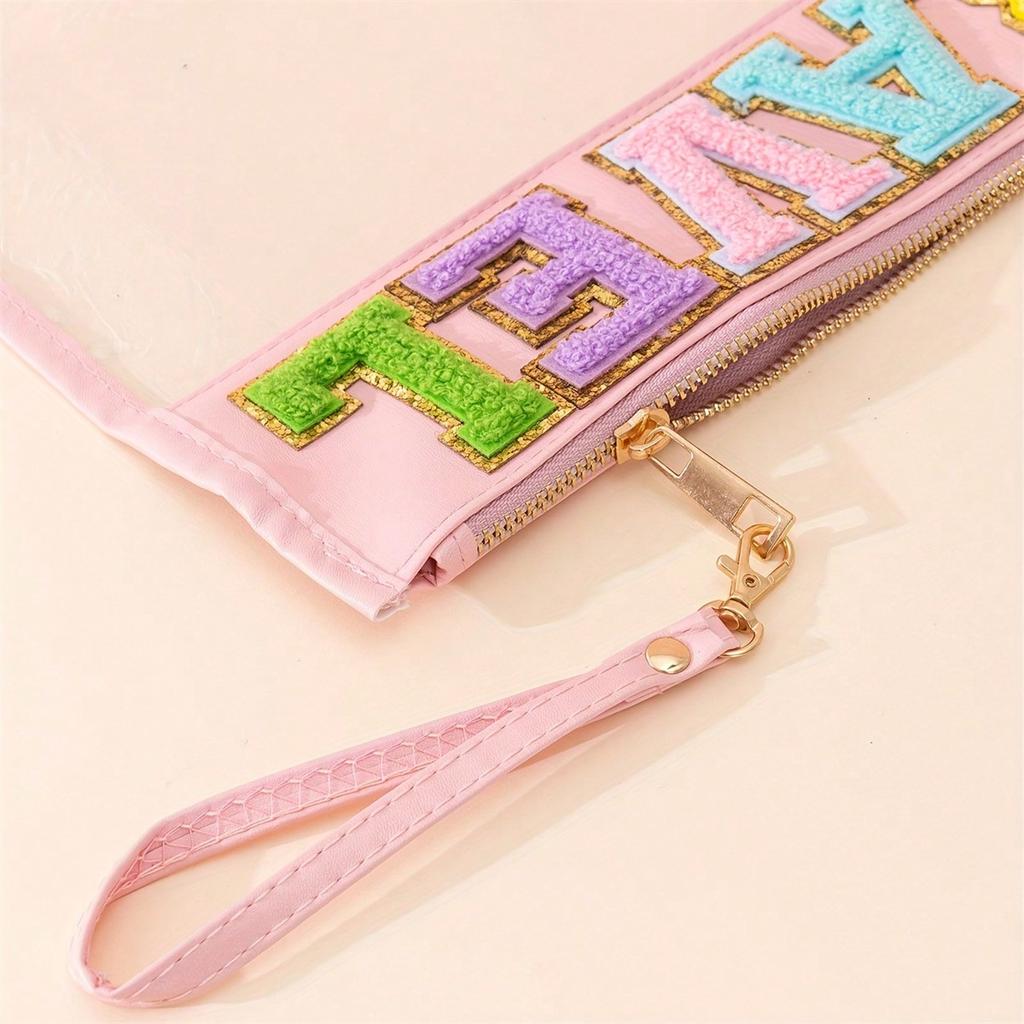 1PC Makeup Bag Transparent Cute ID Bag Waterproof Portable Handbag Large Capacity Makeup Bag