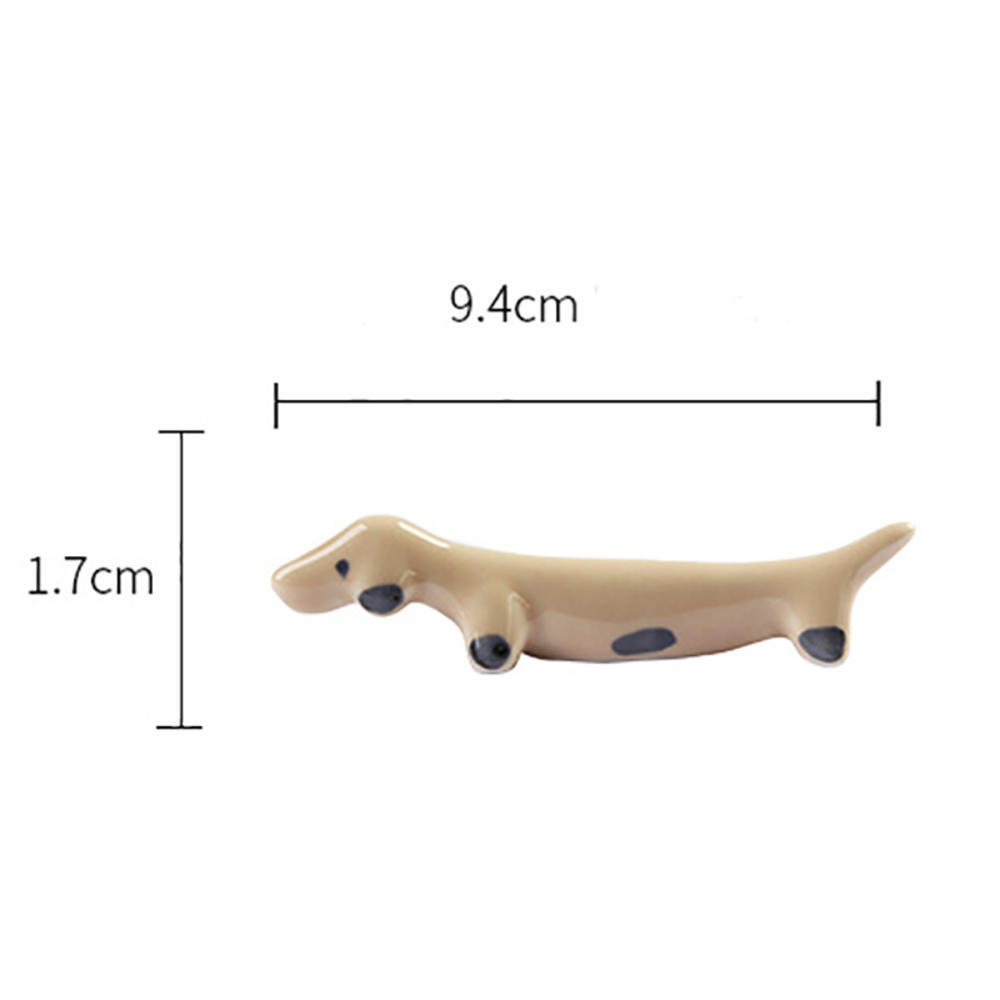 1Pcs Cute Ceramic Dachshund Dog Chopsticks Holder Spoon Forks Knife Rest Stand Lovely Rack Stand Tableware