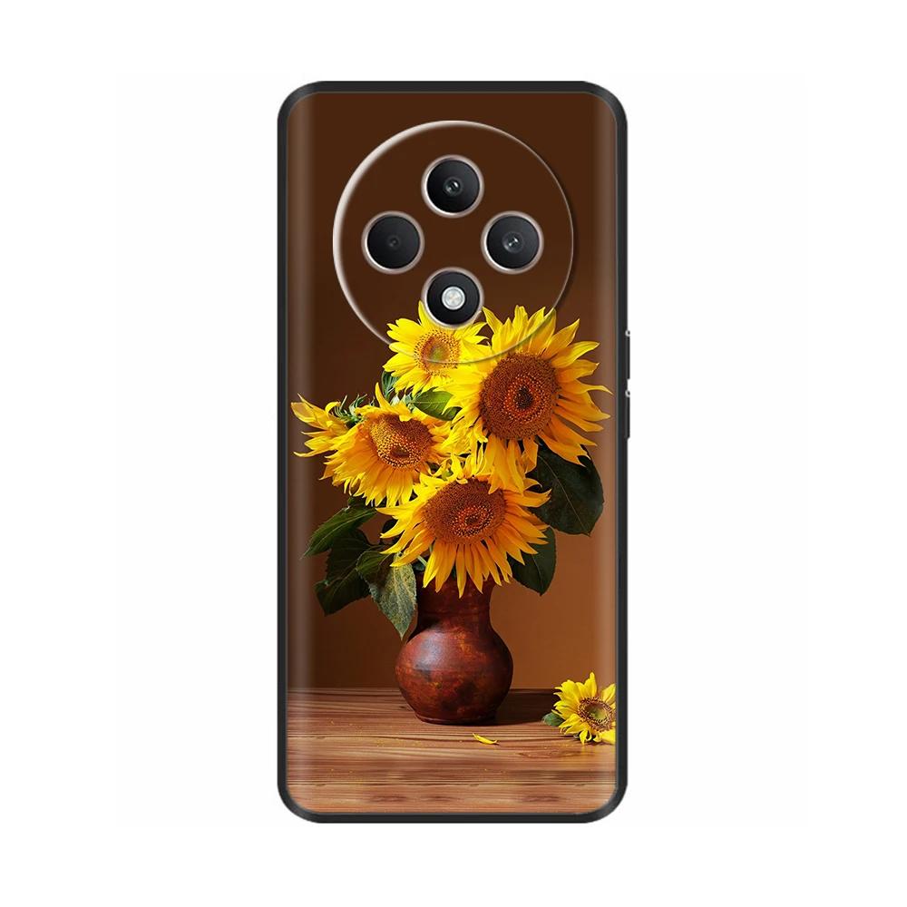 Für Oppo Reno12 F Hülle CPH2687 Cover Niedliches Liebesherz Weiche Schwarze Silikon Schutzhüllen für Reno 12F Reno12F 5G 2024 Fundas