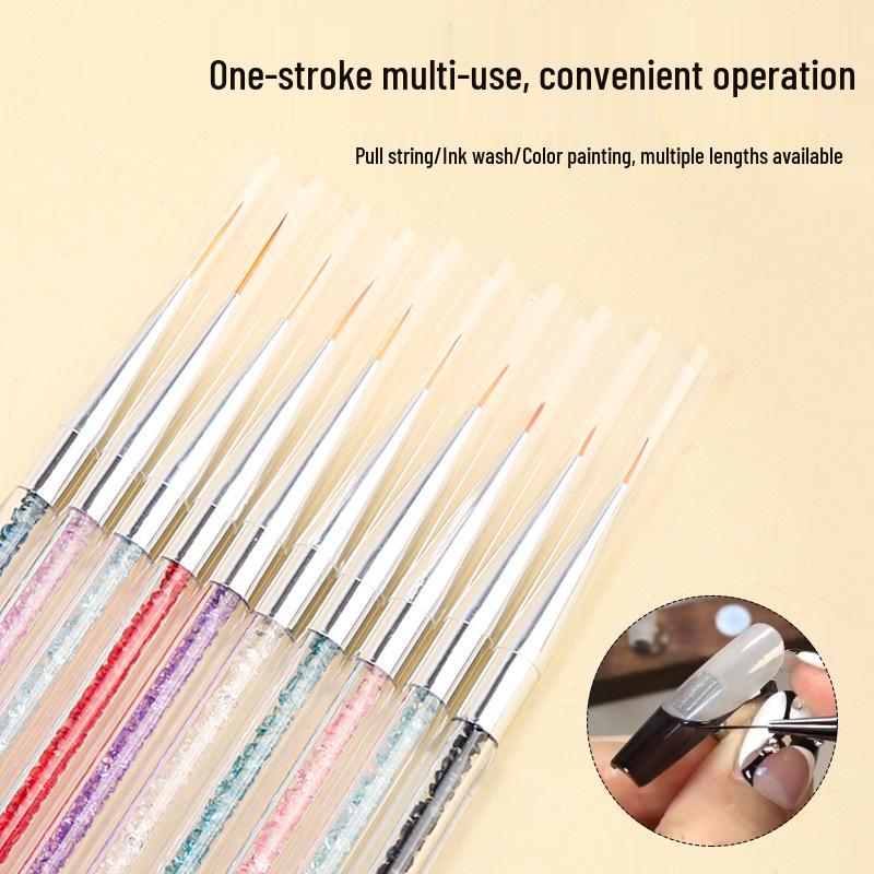 5-Piece Gold Powder Double-Ended Nail Art Pen Set for Liner Gel Polish & Flower Designs