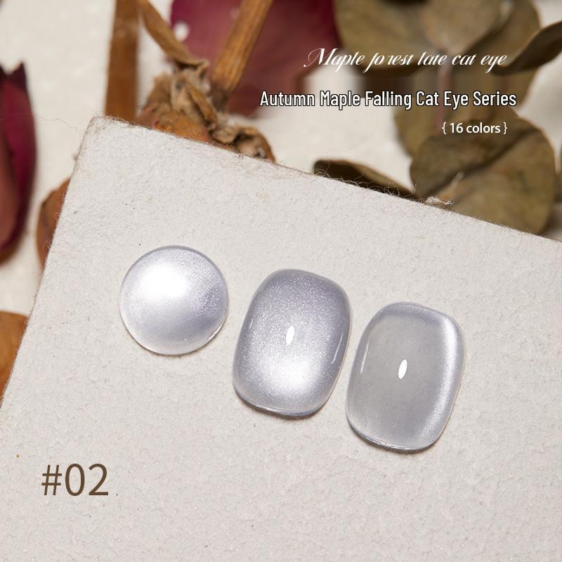 Baoshiman Maple Forest Cat Eye Nail Polish Gel - 2025 Sparkle Glass Beads Silk Nail Art
