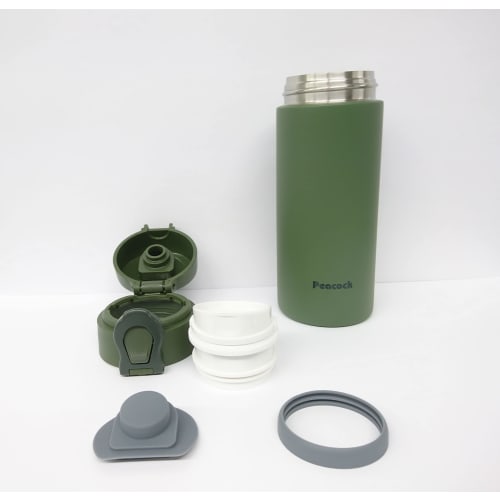 The-peacock Thermos Industry (The-peacock) Peacock Water Bottle Mug Bottle Khaki 0.35L Stainless Steel Bottle Mug Type AKF-35 K