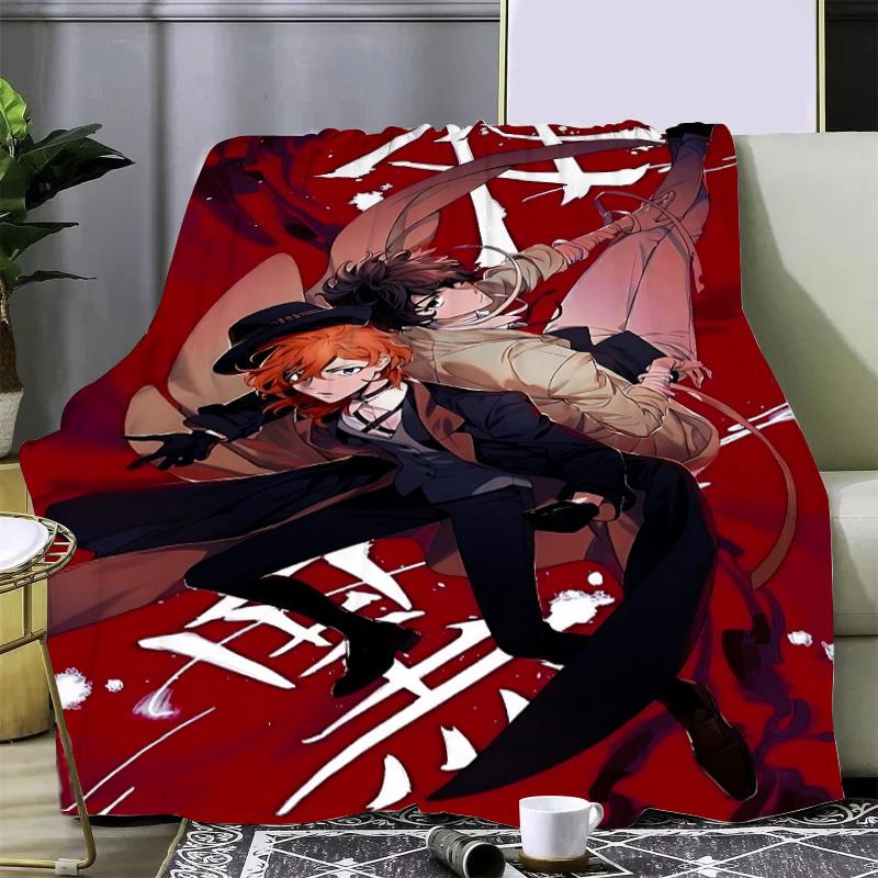 Anime Bungo Stray Dogs Printed Blanket Picnic Blankets Warm Blanket Soft and Comfortable Blanket Home Travel Birthday Gift