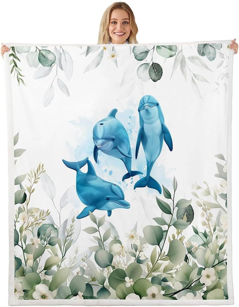 Cute Parrot Blanket Soft Fleece Throw Bird Lover Gift Kids Room Decor Floral Design Home Decoration