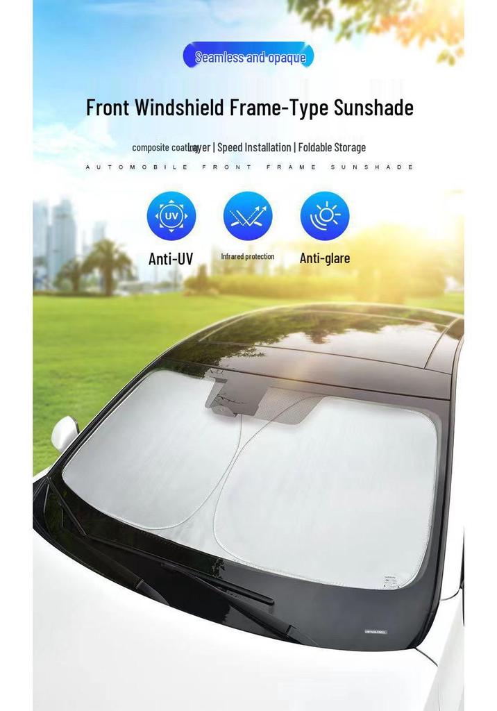 Double Layer Thickened Windshield Sunshade - Seamless Opaque Sun Protection & Heat Insulation for Cars