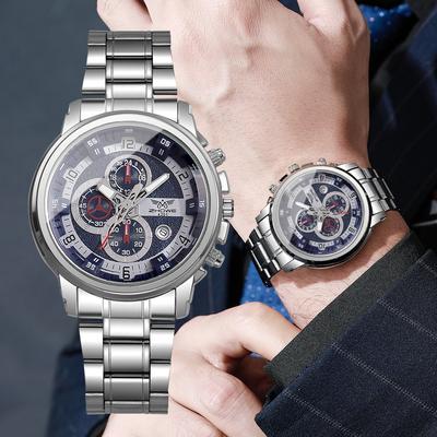 Mode Herren Kalender Quarz Uhr Luxus Edelstahlarmband Herren Business Uhren Reloj Hombre