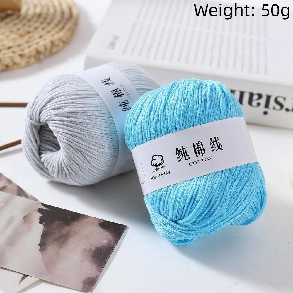 50g Nuovo Filato di Puro Cotone di Spessore Medio per Maglia Fai da Te Filato di Cotone Pettinato Amico della Pelle Filato Morbido per Maglia a Mano Estate Primavera