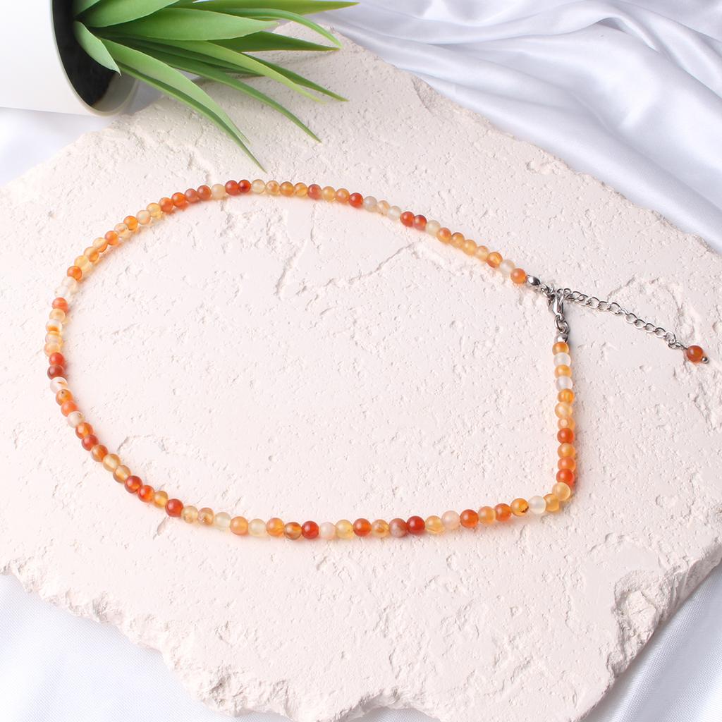 Bien Vetu 4Mm Carnelian Gemstone Necklace
