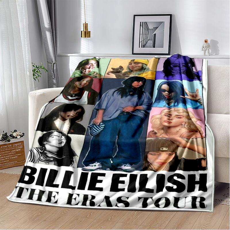 3D Hit Me Hard and Soft Billie Eilish Zpěvačka Měkká flanelová deka na postel, ložnici, pohovku, piknik, přehoz na přikrytí, dárek pro děti