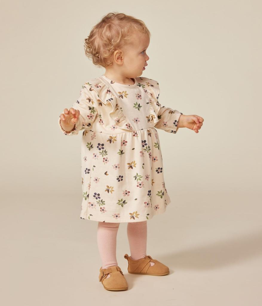 Cubic Long Sleeve Dress A0BKL Milky 24 Months 86cm [Petit Bateau] White/Multicolor