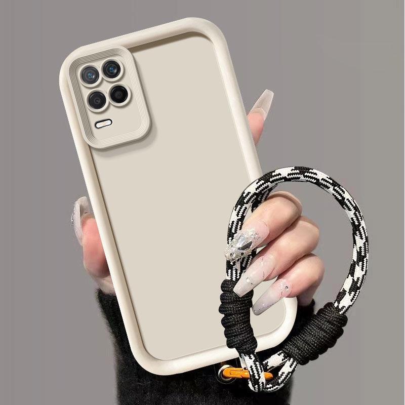 For Realme 8 5G Case Realme 8S 5G Phone Case Realme Narzo 30 5G Weaving lanyard Cover Skin Feel Protection Shockproof case