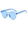 Fashion Rimless Transparent Sunglasses Uv400 Oval Frameless Sun Glasses Vintage Red Pink Blue Yellow Orange Eyewear