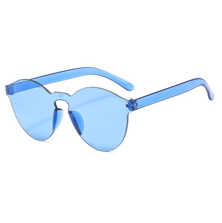 Fashion Rimless Transparent Sunglasses Uv400 Oval Frameless Sun Glasses Vintage Red Pink Blue Yellow Orange Eyewear