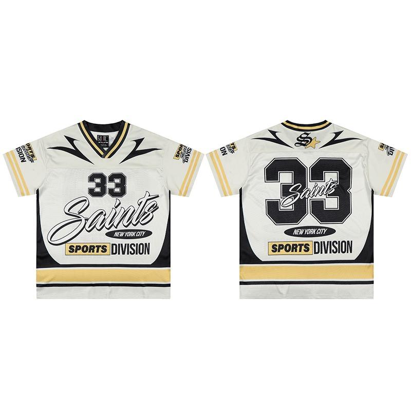 Saint Baseball Jerseys T-shirt Short Sleeve Printed 88 Summer Men's Women's Street Trend Mesh Breathable Top Tee Shirts