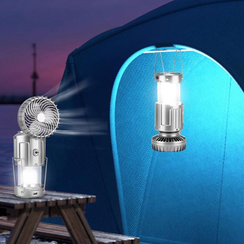 Handheld Camping Light Fan Solar Light Powerful Solar Lamp Rechargeable Bulb Lamp Portable Outdoor Solar Lantern