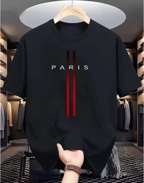 Comfortable And Breathable Round Neck TShirt Paris Letter Printed Pattern Outdoor Casual Top