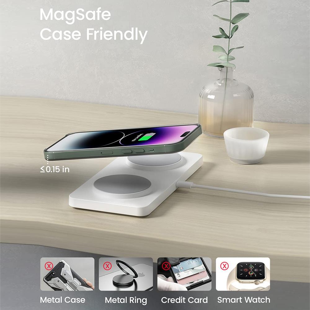 30w Dual Magnetic 2 In 1 Stand Wireless Charger For Iphone/samsung/huawei Mobile Phone For Apple Airpods/earbuds Chargers