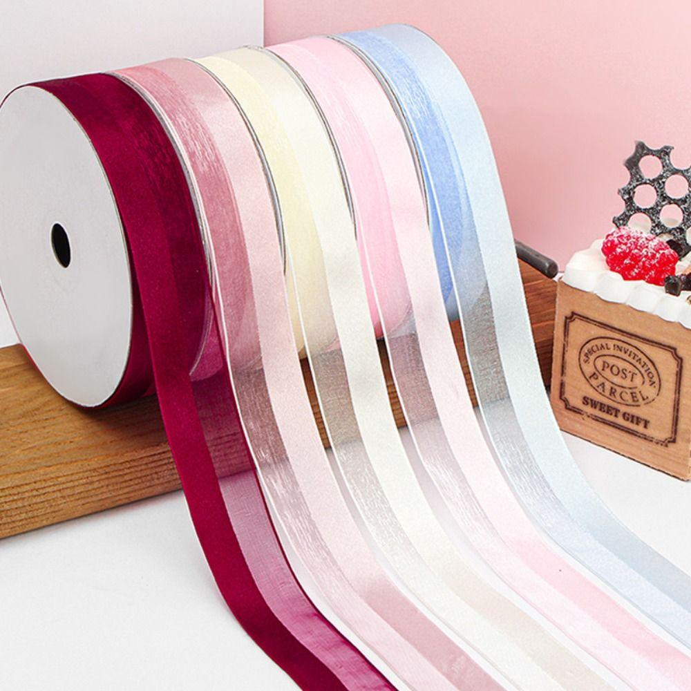 DIY Gift Wrapping Solid Satin Ribbons Handmade Bows Cake Packaging Bouquet Ribbons Bridal Bouquets Shiny Ribbons for Crafts