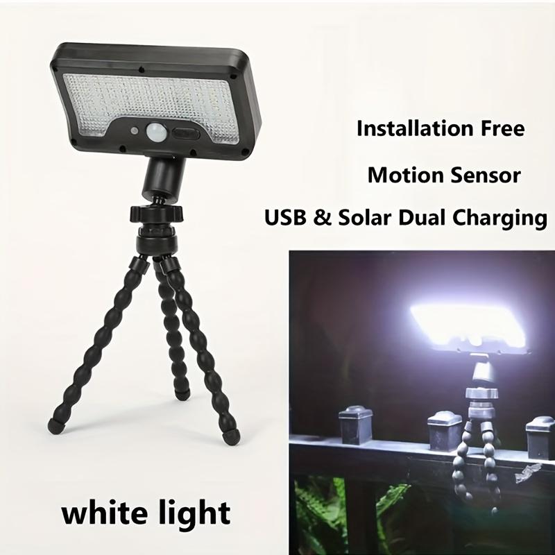 Flexibles Oktopus-Stativ mit Bewegungssensor-Außenleuchte, Dual-Charging-Solar-Campinglicht, Einstellbarer Touch-Arm, Wohnmobil-, Garten- und Hofdekoration