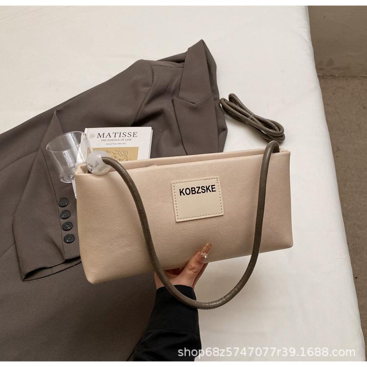 Korean version of fashion handbag 2025 spring new women's bag texture shoulder bag letter messenger bag French underarm bag
