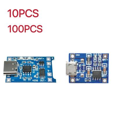 10/100PCS TP4056 Charging Board 5V 1A Micro USB 18650 Lithium Battery Charging Board with Protection Function